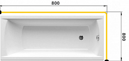 Карниз для ванны  Г-образный 80x80 